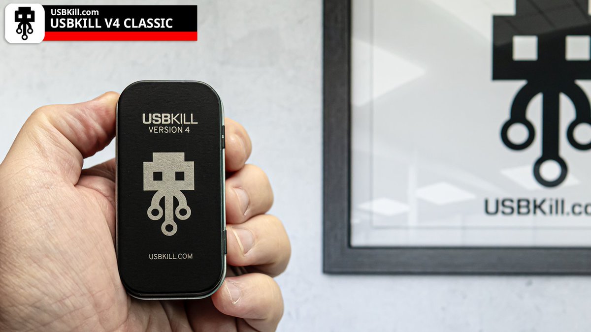 USBKill's tweet image. Simple, powerful, and reliable. The USBKill Classic is the original &quot;plug-and-zap&quot; device. ⚡🔌 l.usbkill.com/Hembm 
#HardwareTesting #USBKillV4 #USBKill #Pentesting #infosec #security #RedTeam