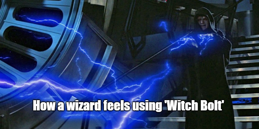 CNRealms's tweet image. The spell has so much potential to be cool... it just doesn&apos;t end up working like that unfortunately.

#DnD #ttrpg #ForceLightning