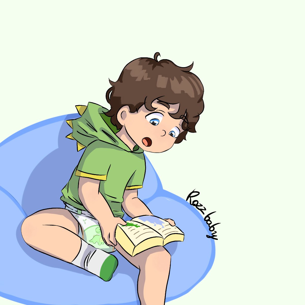 First commission made that I have to give to you!!!  

Little Erik  <a href="/Erik_GhostH/">Erik(GhostH)</a> reading a book 

I hope you like it! I made it with lots of love

I've already started making your drawings, bear with me 😅