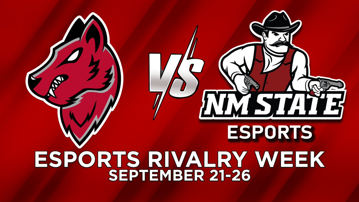 NM State Esports (@nmstateesports) on Twitter photo It's that time of year again #AggieNation! 🤠
We will be facing <a href="/UNMEsports/">UNM Esports</a> in NINE Esports Titles starting TODAY for #RivalryWeek25! Stay tuned for the tournament schedule! #GoAggies #BeatLobos It's that time of year again #AggieNation! 🤠
We will be facing <a href="/UNMEsports/">UNM Esports</a> in NINE Esports Titles starting TODAY for #RivalryWeek25! Stay tuned for the tournament schedule! #GoAggies #BeatLobos