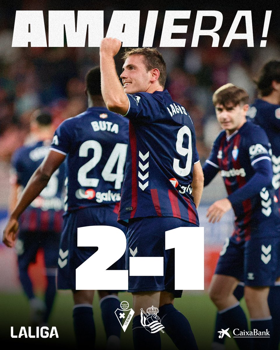 #LigaHypermotion | Victoria  (2-1) en Ipurua. Tres partidos en casa, tres victorias, muy importante ser sólidos de locales pero hay que espabilar fuera para aspirar a algo.
#BetiArmaginak ⚔️