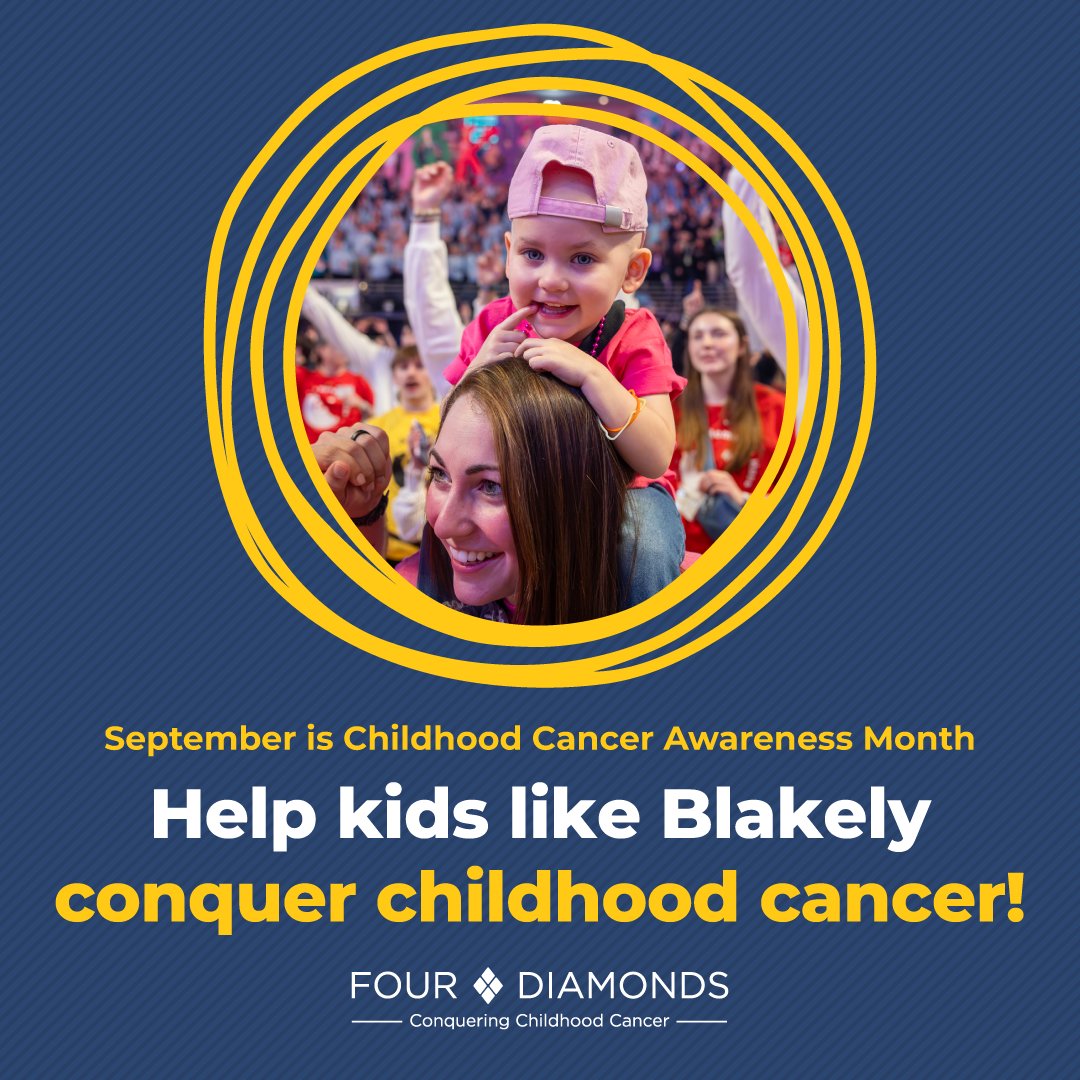 As #ChildhoodCancerAwarenessMonth wraps up, we honor kids like Blakely—a brave little girl diagnosed with B-cell ALL at just 1½ years old.

Thanks to Four Diamonds, her family hasn’t had to worry about medical bills and can focus on her healing. Today, Blakely is in long-term