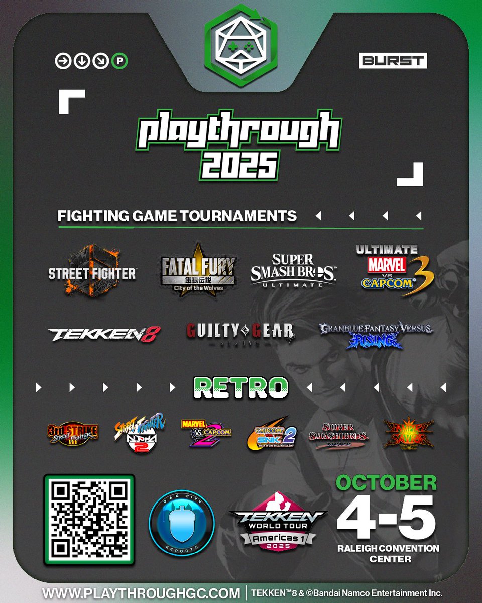 We are 2 weeks away from <a href="/PlaythroughGC/">Playthrough</a> 🥳🙏

Register here: start.gg/PT25

#TWTDojo

Check out the rest that #Playthrough2025 has to offer!!

Free to play arcade, VR area, cosplay, vendors, tabletop rpg, and much more!!