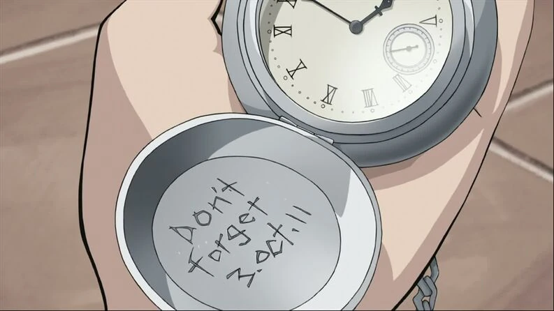 🗓️ "No olvides el 3 de octubre"

Hoy se conmemora el incendio de la casa de los hermanos Elric y su partida. Edward llevaba la frase "Don't forget 3 Oct" en su reloj para no olvidar su objetivo.

Anime: Fullmetal Alchemist: Brotherhood 🛡️🧪

#DontForget3Oct #FMA