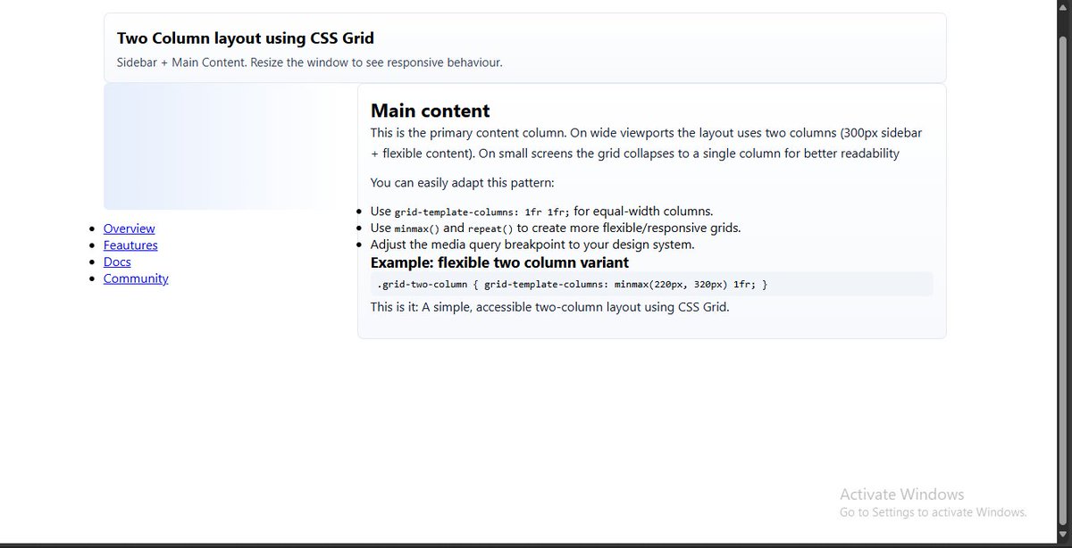 Xetron01's tweet image. Day 13/30:
#30DaysofCodeChallenge
Learnt the basics of CSS Grid.
Built a two-column layout using CSS Grid with just a few lines