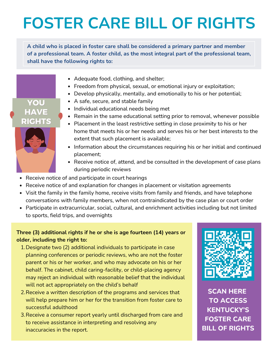 TrueUpKY's tweet image. Equipping Kentucky's foster youth with rights, resources, and opportunities they deserve. ✨Learn more about the Foster Care Bill of Rights here: bit.ly/3OVVtyV