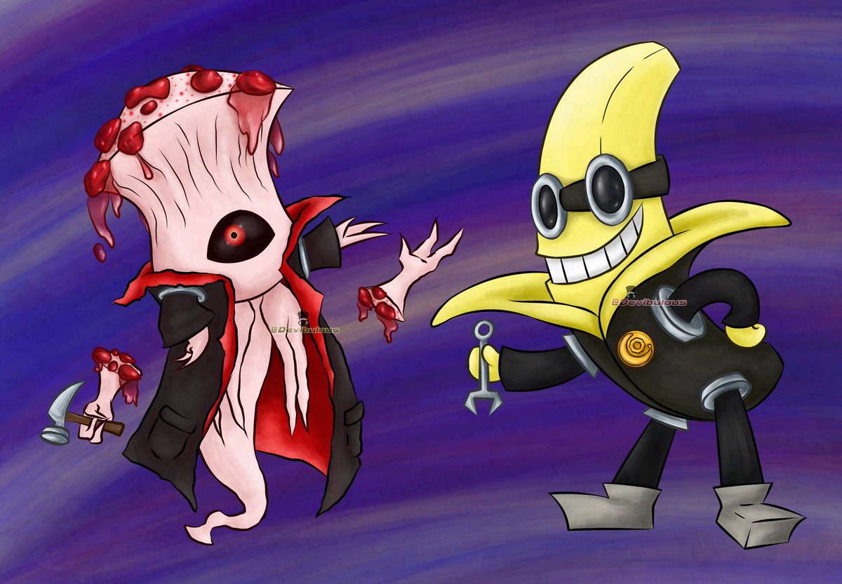 🍌Dr. Minata 
🍄‍🟫Dr. Hyden 

Two scientists who are looking for the secret to making plants never wither and rot, even if one of them isn’t a plant.

#OC #OCArt #DigitalArt #2D #Art