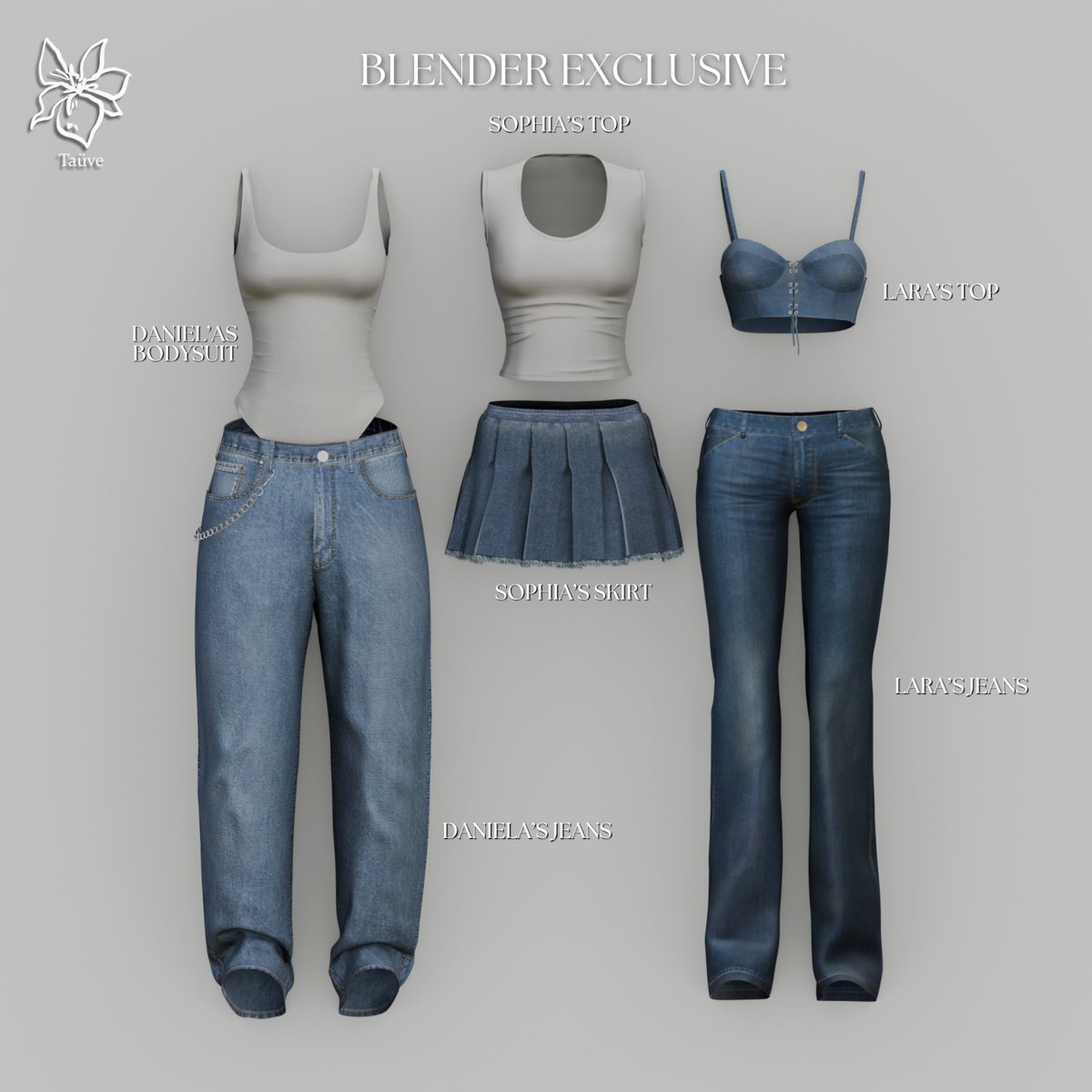 COLORIZE X TAUVE COLLAB!!
KATSEYE X GAP - CLOTHING SET
Out now on my patreon!!
EA: 10/12
7 new mesh clothing pieces + Blender versions
models: <a href="/SmallsZoe/">Zoë Smalls✨</a>  <a href="/bunnymilla_/">Carmilla ✨</a>  @/liannahmajers
rc: <a href="/bunnymilla_/">Carmilla ✨</a> 
Go check this amazing scene at @/colorize.official page!