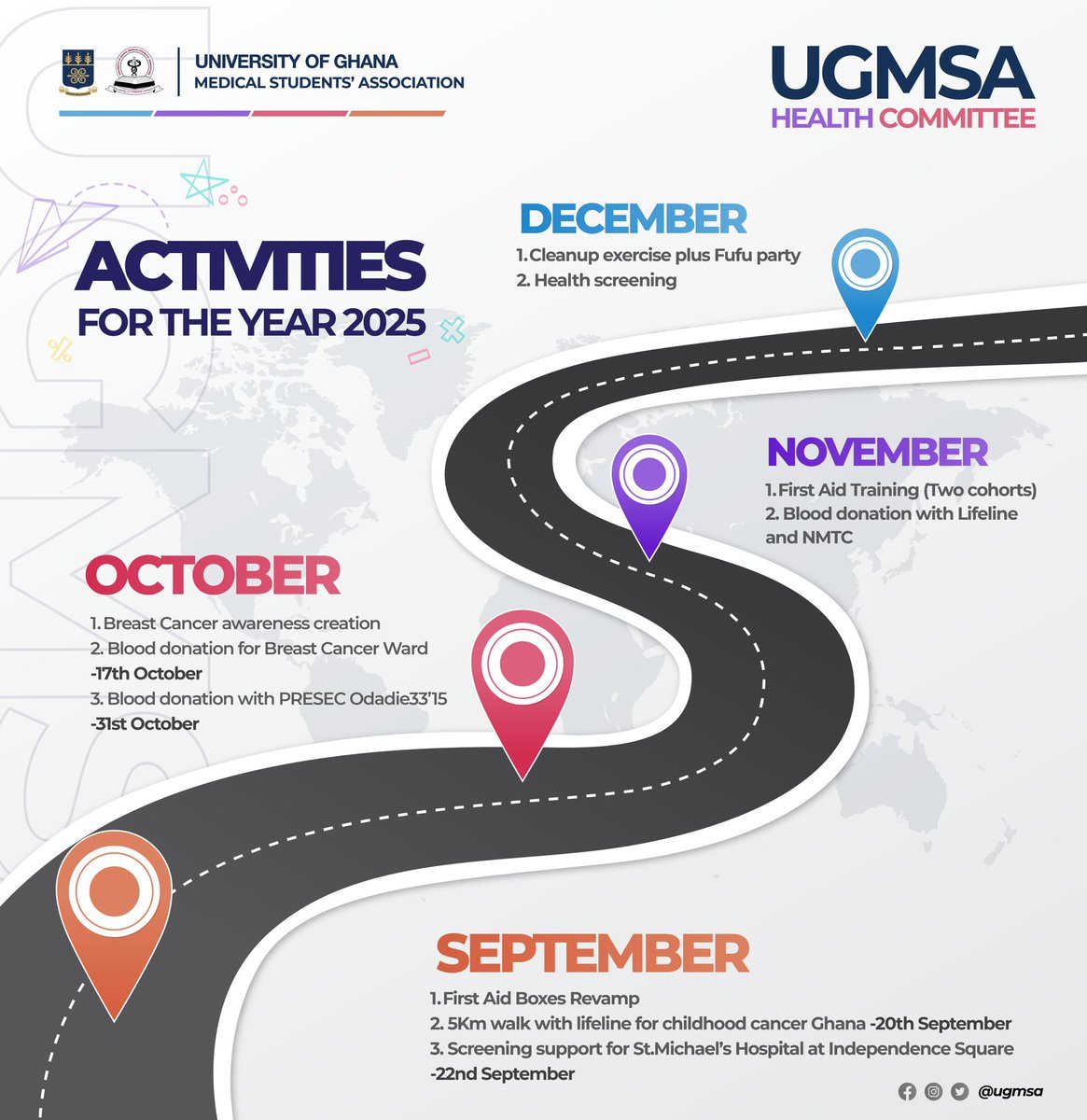 ✨ It’s a new week! ,Happy Holiday Everyone 😊✨

Thanks once more for showing up in your numbers for our 5Km health walk,your presence contributed to its huge success💯💯🫡.

Here’s a glimpse at the Health Committee’s roadmap for the last quarter of the year 2025.