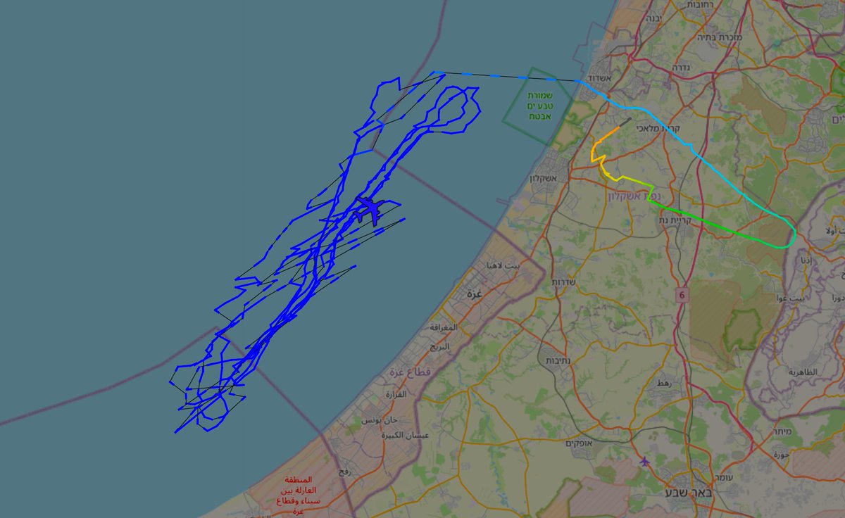 This Israeli military "Re'em" air-to-air refuelling plane has been circling off the coast of Gaza for past 4 hours

It's in the air now, refuelling Israeli fighter jets bombing Gaza

Keir Starmer allowed this same plane to land secretly at RAF Brize Norton in Oxfordshire in March