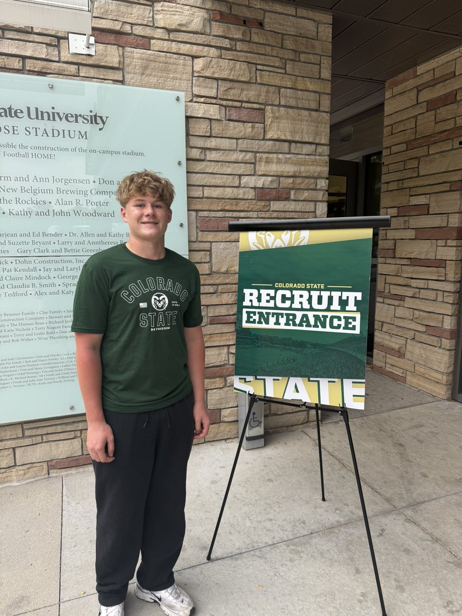 JakeDiOrio7's tweet photo. Had a great visit at @CSUFootball last night. Thank you for the invitation and great evening. @Kaden_semon15 @Tmatthews16 @CoachJayNorvell @SixZeroAcademy @BroomfieldFtbl @CoachOBrien @CoachCollaso @CoachDJaramillo https://t.co/0lvyScWp1J