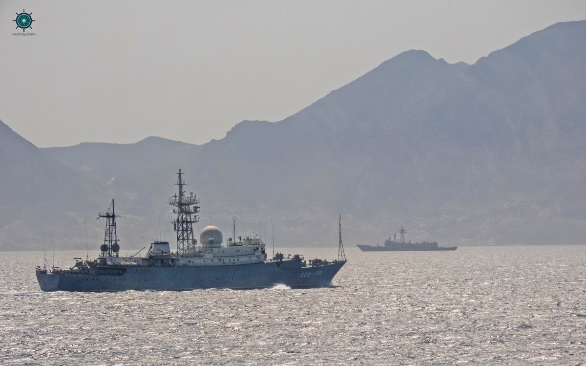 maritimegraphy's tweet image. Esta tarde por el estrecho de Gibraltar ha cruzado el buque 'Viktor Leonov' 🇷🇺 especializado en inteligencia electrónica de la armada rusa.