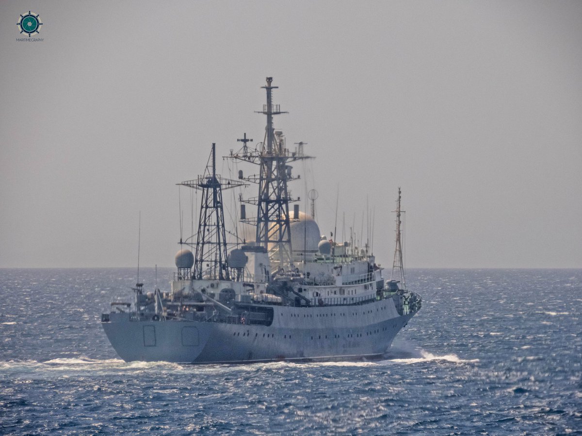 maritimegraphy's tweet image. Esta tarde por el estrecho de Gibraltar ha cruzado el buque 'Viktor Leonov' 🇷🇺 especializado en inteligencia electrónica de la armada rusa.