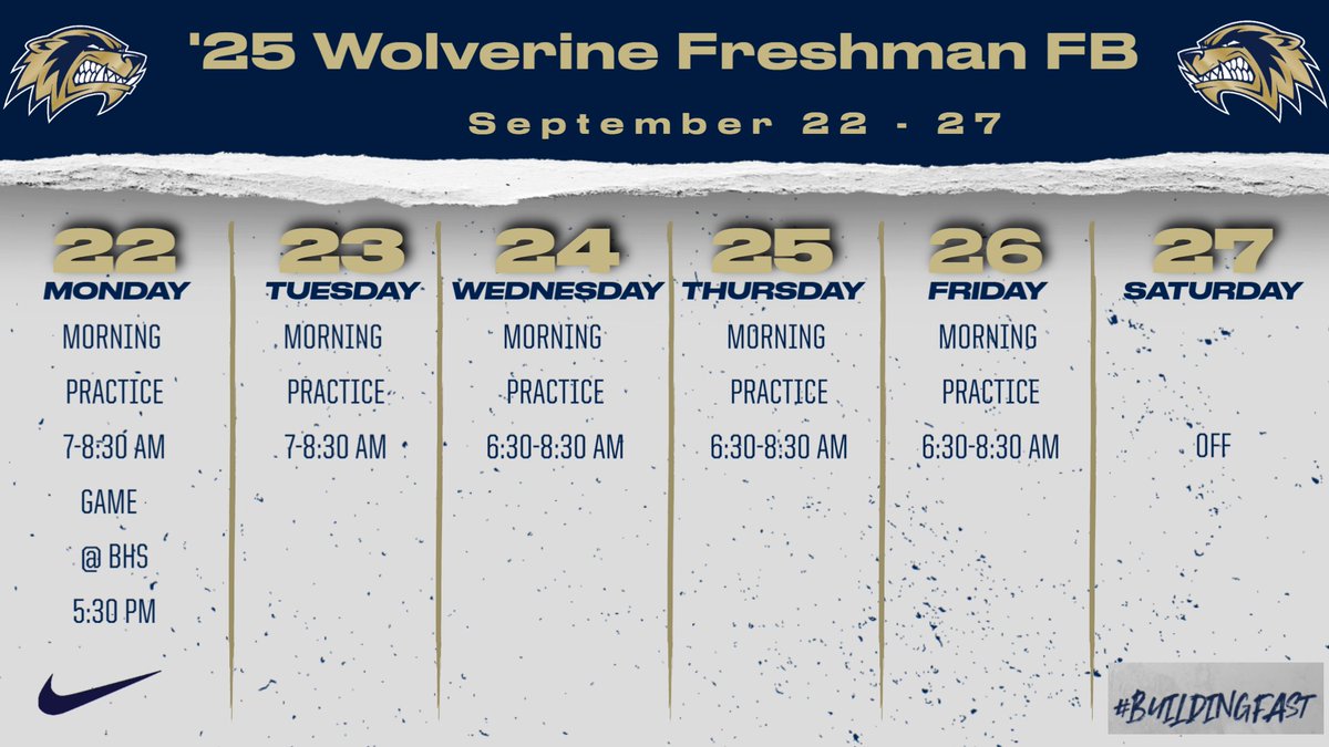 This week's schedule.