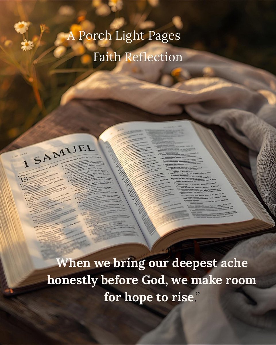 Loricarolmaloy's tweet image. When we bring our deepest ache honestly before God, we make room for hope to rise.

Hannah’s story reminds us that prayer isn’t about quick answers—it’s about opening space for resilience and trust.

#PorchLightPages #FaithReflection #FindingHope #HannahsPrayer #ResilientFaith