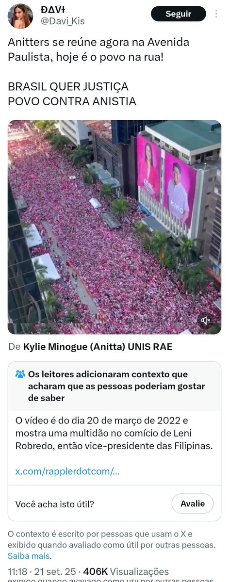 Esquerdista postando vídeo das Filipinas, levou uma Nota de Comunidade no meio da fuça.
HAHAHAHAHAHAHAHAHAHA