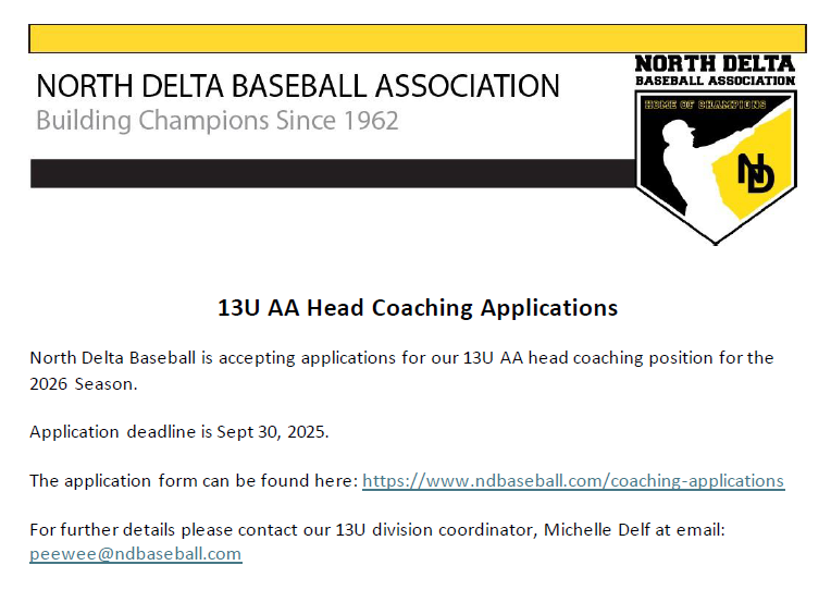 North Delta Baseball (@ndbaseball1962) on Twitter photo 