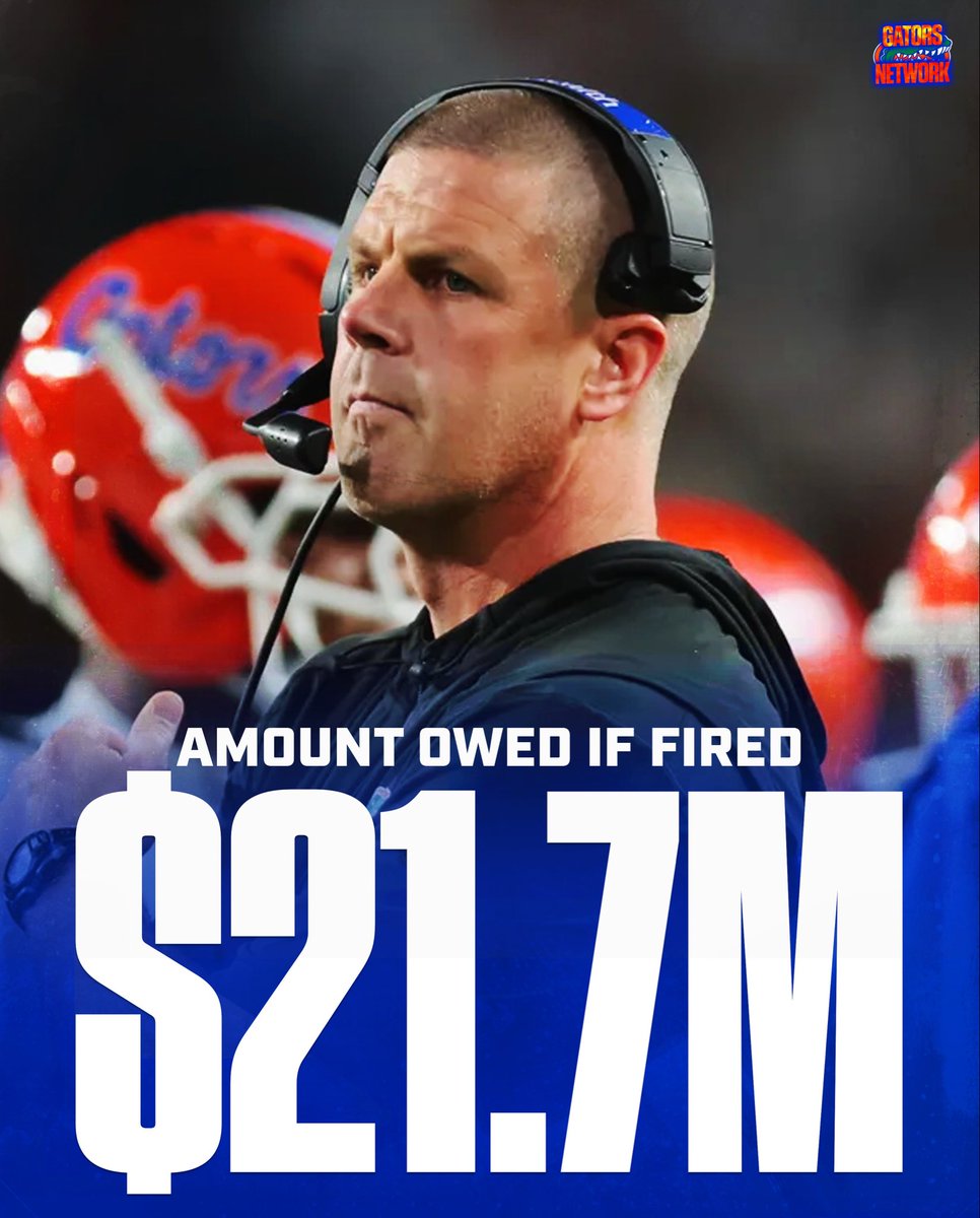 GatorsNetwork's tweet photo. TRENDING: Florida would owe nearly $21.7M if it decides to fire him in the coming days, according to his contract, which was obtained by USA Today Sports. The first installment, which accounts for 50% of the total buyout, must be paid within 30 days of the termination.
Rorabaugh https://t.co/gE8rFi8Pu1