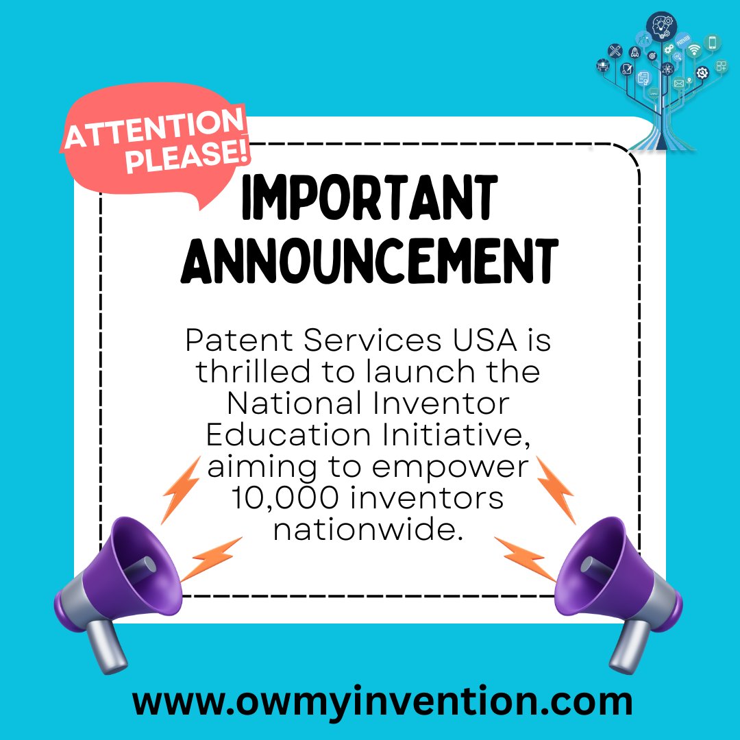 SemSeo40632's tweet image. 🚀 Big news!
Patent Services USA is launching the National Inventor Education Initiative to help 10,000 first-time inventors patent their ideas with confidence.
👉 Register free: ownmyinvention.com/Contact
#Innovation #PatentHelp #OwnMyInvention
ownmyinvention.com/learn/Patent-S…
