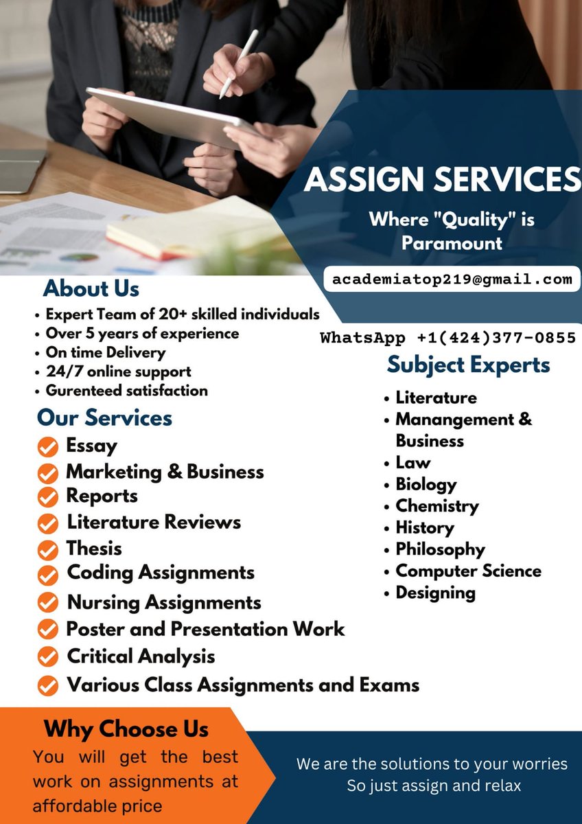 _theeprof's tweet image. Need help with your final exams, research proposals, or business plans? Let our expert writers make your academic journey smooth and stress-free. DM us now!
#FinalExamHelp #ResearchProposals #BusinessPlans #StudyHelp #AffordableEssayHelp