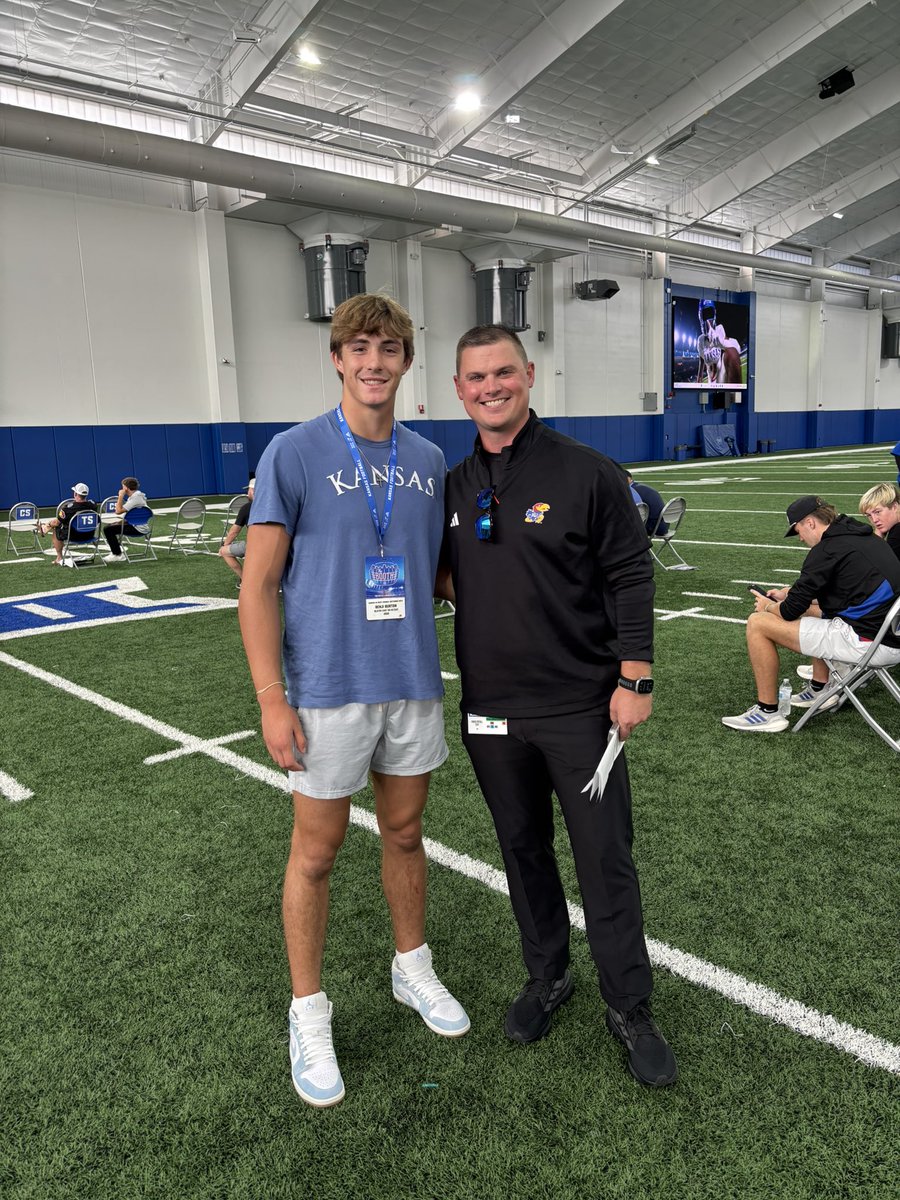 Had an amazing time visiting <a href="/KU_Football/">Kansas Football</a> yesterday! I had a great time learning more about the program!

<a href="/CoachLeipold/">Lance Leipold</a> <a href="/CoachBshelb/">Brandon Shelby</a> <a href="/CoachBVignery/">Brice Vignery</a> <a href="/BillyBonneau/">Billy Bonneau</a> <a href="/The_RyanWallace/">Ryan Wallace</a>