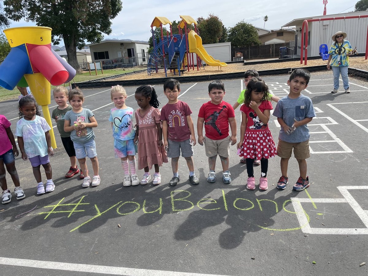 DiannaSorahan's tweet photo. We rounded out #youbelongweek with sidewalk chalk kindness and launched our first ever Meridian Anthem! https://t.co/kmvEMkFqTP