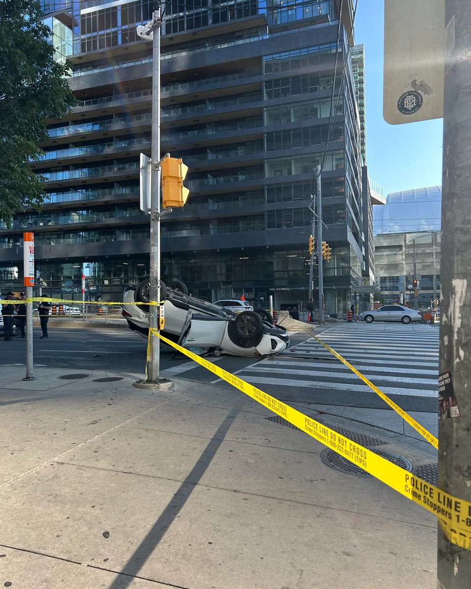 Spadina &amp; Fort York Blvd.

 How do you a flip a car on a street that is 40 km/h?