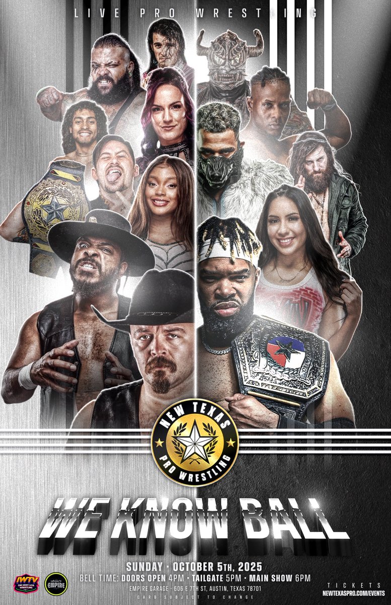 New Texas Pro Wrestling (@newtexaspw) on Twitter photo ❗️OFFICIAL POSTER RELEASE❗️
On Sun, Oct 5 we return to <a href="/EmpireATX/">Empire Control Room</a> For our next SIGNATURE EVENT that you will not want to miss!!
We have an incredible MAIN EVENT planned that promises to change the course of New Texas PLUS the return of “The UnderGround King” BRYAN KEITH to New ❗️OFFICIAL POSTER RELEASE❗️
On Sun, Oct 5 we return to <a href="/EmpireATX/">Empire Control Room</a> For our next SIGNATURE EVENT that you will not want to miss!!
We have an incredible MAIN EVENT planned that promises to change the course of New Texas PLUS the return of “The UnderGround King” BRYAN KEITH to New