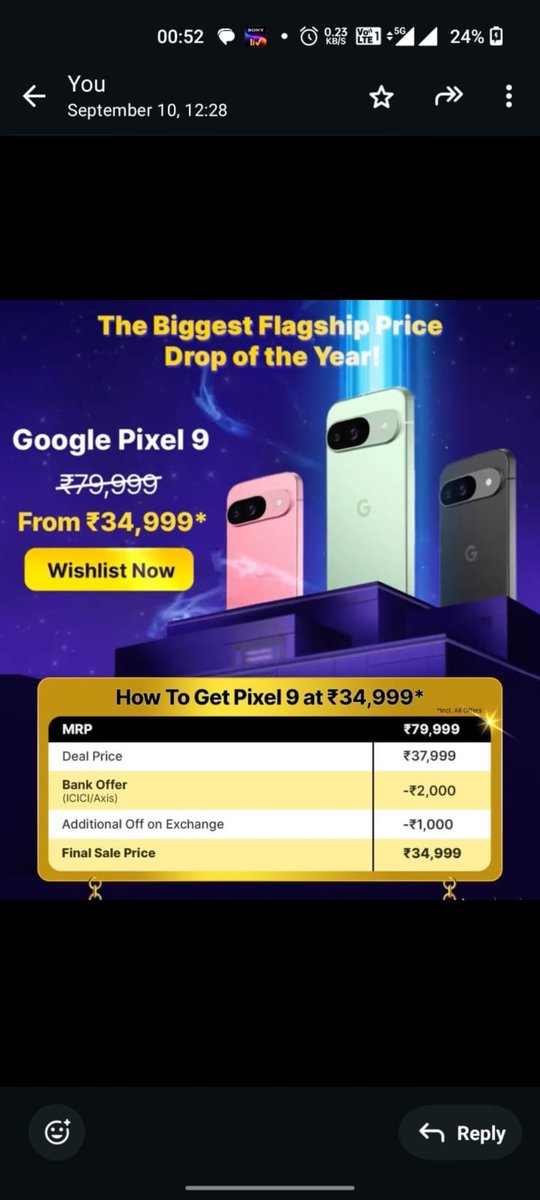 Aniketkumar619's tweet image. THIS IS HOW FLIPKART IS SCAMMING PUBLIC.. SHOWING 38K FOR PIXEL 9 DURING PROMOTION BUT SELLING IN 59K DURING SALE

PLEASE CHANGE YOUR NAME TO &quot;SCAMKART&quot;
@flipkartsupport @Flipkart @jagograhakjago