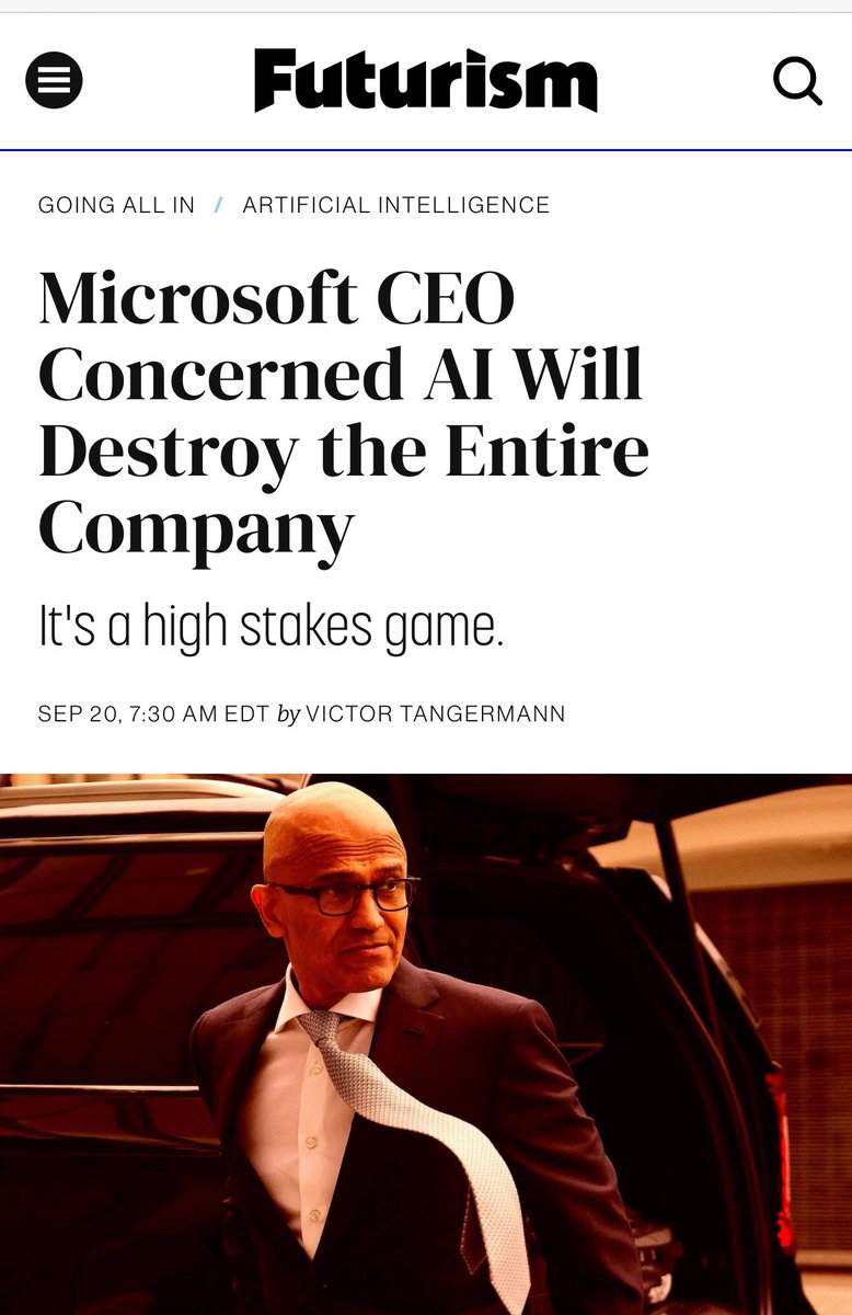 kimmonismus's tweet image. „Morale among employees at Microsoft is circling the drain, as the company has been roiled by constant rounds of layoffs affecting thousands of workers. Some say they've noticed a major culture shift this year, with many suffering from a constant fear of being sacked — or…