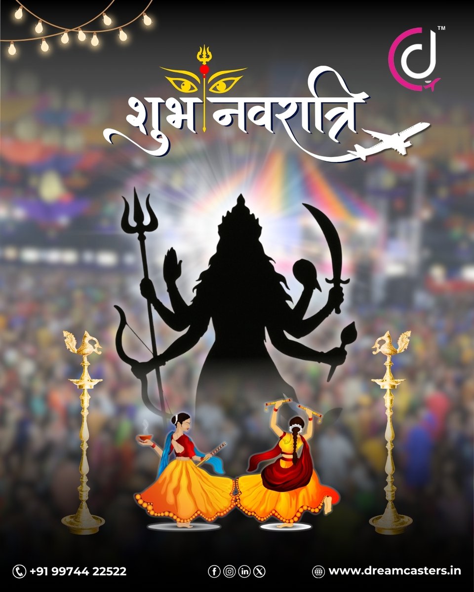 dreamcastersIn's tweet image. This Navratri, let your journeys be as colorful and vibrant as the nine nights of celebration. 🌸✨ Travel with Dream Casters! #DreamCasters #Navratri2025 #FestiveTravel #CelebrateNavratri #TravelWithDreamCasters #ColorfulJourneys #FestivalVibes #LuxuryTravel #ExploreWithUs