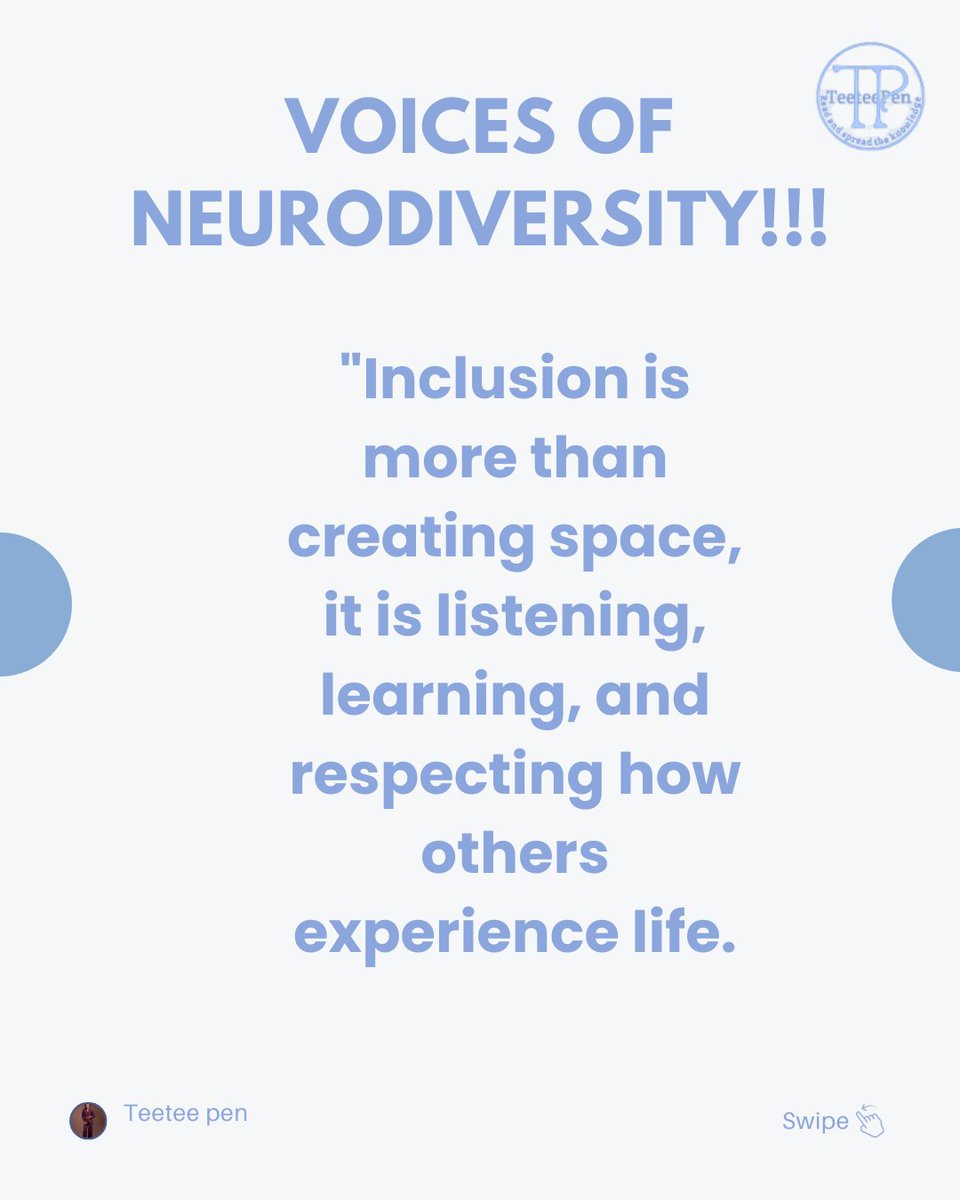 TeeteePen69's tweet photo. The future is brighter when we embrace the brilliance of minds that think outside the box.
Let’s build a world for every brain. 💙
#Neurodiversity #Inclusion #help #EducationForAll #acceptance https://t.co/NnAwNebDpg