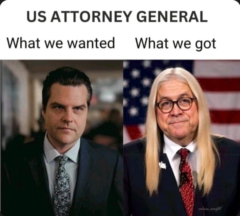 Looks accurate to me
<a href="/PamBondi/">Pam Bondi</a> is a Bill Barr clone