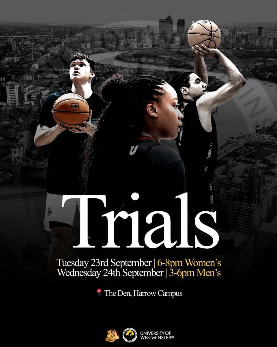 uwsubasketball's tweet image. 𝙊𝙛𝙛𝙞𝙘𝙞𝙖𝙡 𝙏𝙧𝙞𝙖𝙡𝙨 🐉🏀

2️⃣ Womens Teams | 4️⃣ Mens Teams

✍️ docs.google.com/forms/d/e/1FAI…

📧 E-mails will be sent through the form

🫡 See you this week. Do not be late!

#WeAreWestminster | #WestminsterBasketball