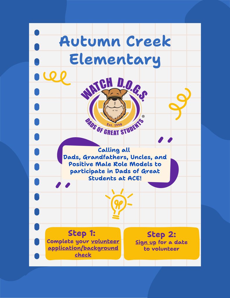We are excited to welcome Watch D.O.G.S. back on our campus this year! Our students love seeing Watch D.O.G.S. in the building, and we can’t wait to have many of you join us.