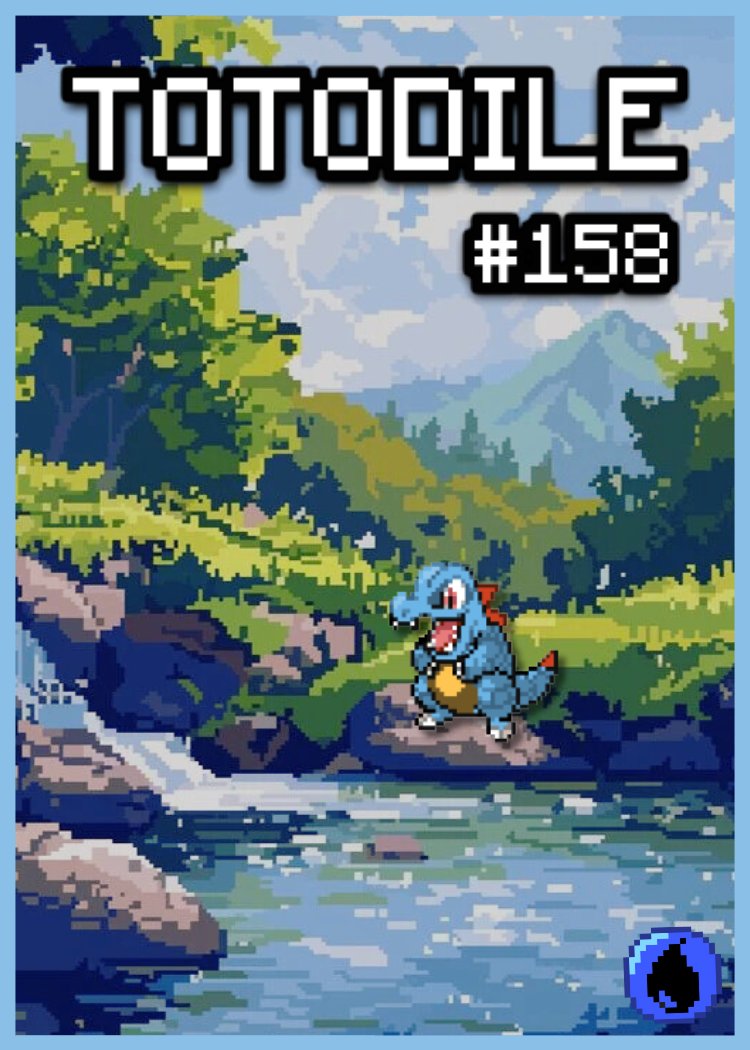 Recreando cartas PKMN en pixel art!😼🎨

Totodile (#158), el primer inicial en 1ra fase que hacemos en esta temática! Me encanta al tipo agua :)

¿Cuál quieres que sea el siguiente?

Proceso completo en mi canal de YT! Link en Bio #pokemon #PokemonLegendsZA #PokemonTCGPocket