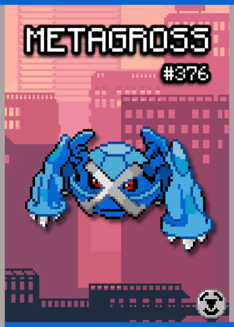 Nueva semana recreando cartas Pokémon en formato pixel art!😼🎨

Lunes de Metagross (#376), Un pedazo de pseudolegendario en Hoenn!

¿Cuál quieres que sea el siguiente?

Proceso completo en mi canal de YT! Link en Bio #PokemonLegendsZA #PokemonTCGPocket #Pokemon