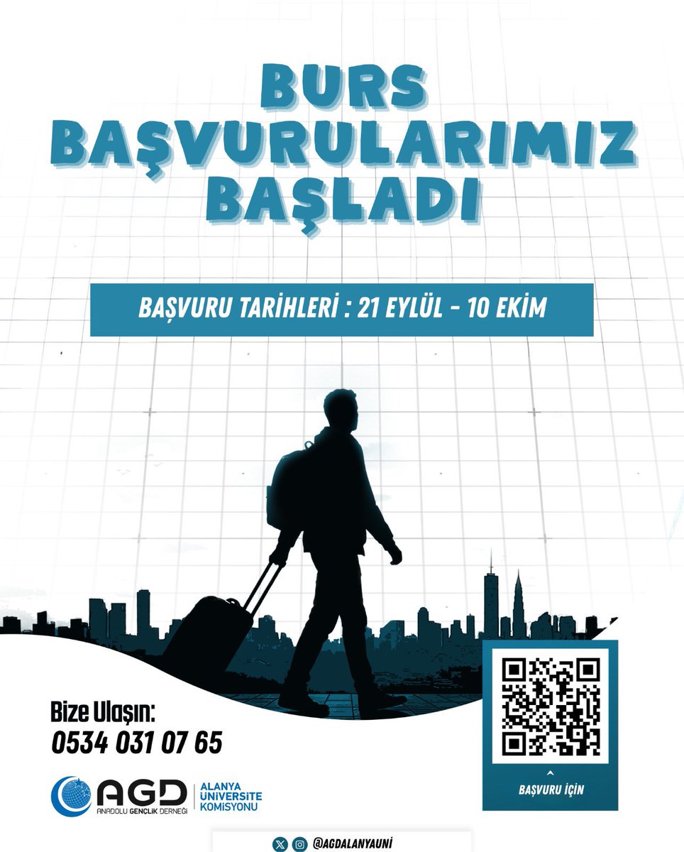 📢 Anadolu Gençlik Derneği (AGD) Alanya Temsilciliği tarafından, Alanya’da üniversite eğitimi gören kardeşlerimize yönelik burs başvuruları başlamıştır.

📅 Başvuru Tarihleri: 21 Eylül – 10 Ekim

BAŞVURU FORMU PROFİLDEKİ LİNKTE!