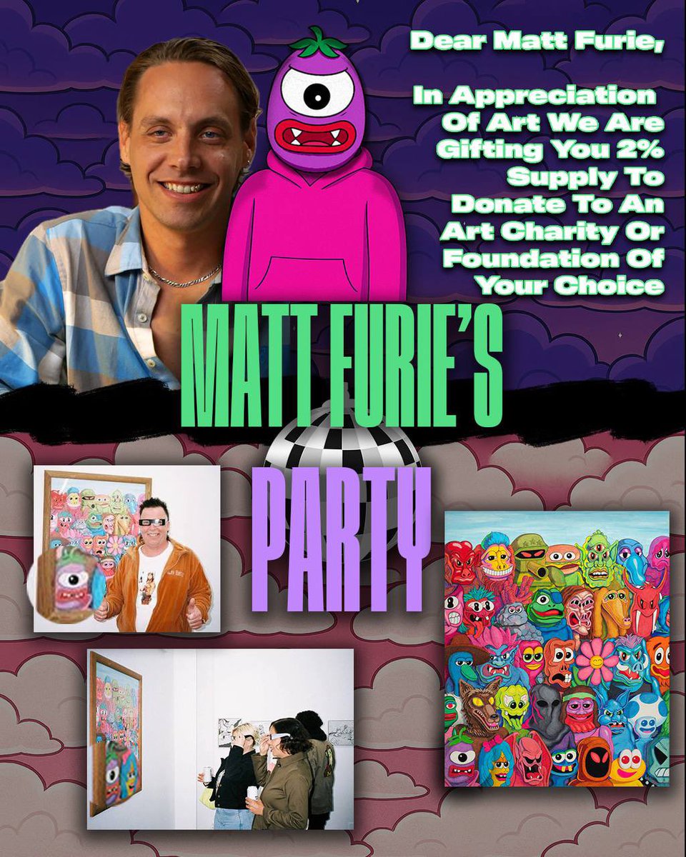 $DISCO Has Sent A 2% Supply To <a href="/Matt_Furie/">𝓜𝓪𝓽𝓽 𝓕𝓾𝓻𝓲𝓮</a> To Donate To Any Art Charity Or Foundation Of His Choice!! 

#DISCO IS HERE TO SUPPORT THE ART COMMUNITY WITH THIS GIFT!!

etherscan.io/tx/0x2e120049d…