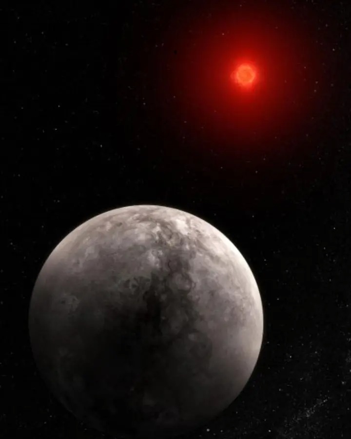 JWST observed TRAPPIST-1 b, a rocky exoplanet orbiting its ultracool red dwarf at 0.011 AU, with a 1.51-Earth-day year and inferred dayside temperature of ~500 K (450°F). MIRI measured its thermal glow during secondary eclipse, revealing no thick, heat-redistributing