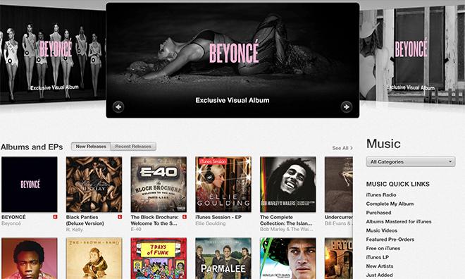 iTunes when Beyoncé released her self-titled album in 2013.