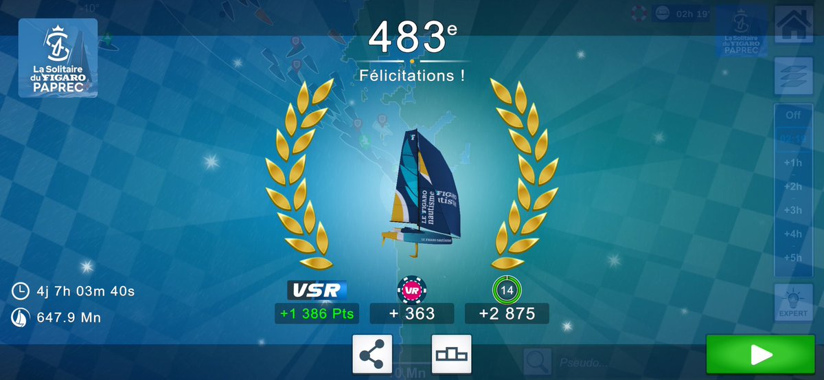 Top 500 en PDD sur la deuxième étape de la <a href="/LaSolitaire56e/">La Solitaire du Figaro Paprec</a>. <a href="/VirtualRegatta/">Virtual Regatta</a> <a href="/FigaroNautisme/">Le Figaro Nautisme</a> <a href="/TeamBFC_VRO/">Team Bourgogne-Franche-Comté</a>