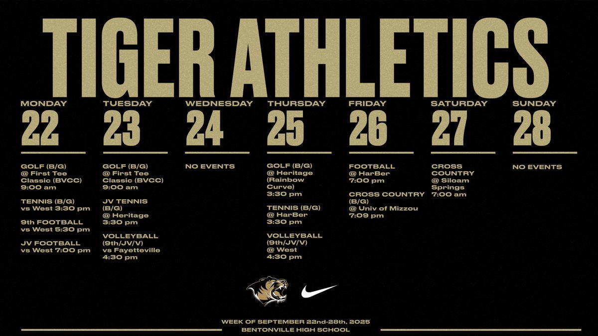 ‼️Tiger Athletics‼️ <a href="/BentonvilleHS/">Bentonville Tigers</a> <a href="/Athleticsbville/">Bentonville Schools Athletics</a>