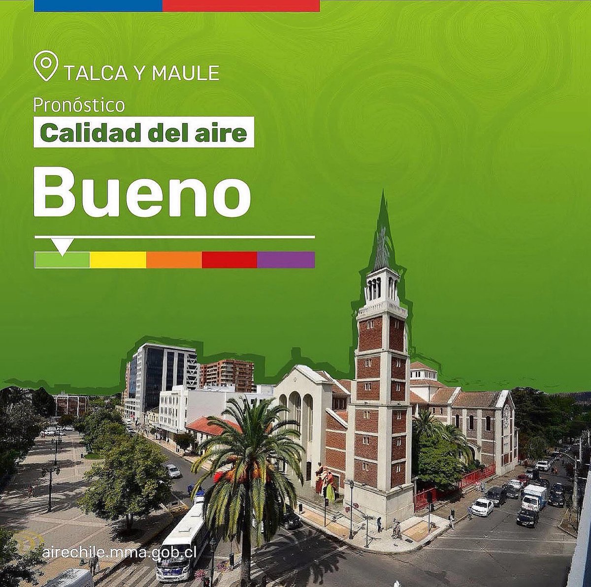 📢¡Atención vecinos de Talca y Maule!📌Se informa que, para mañana, lunes 22 de septiembre de 2025, no se declara EPISODIO CRÍTICO en las comunas de #Talca y #Maule, ya que la condición de calidad de aire esperada será: BUENO🟢#GEC2025