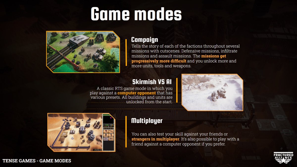 What game modes do you think RTS games need? These are our currently planned ones

Please check out the links on our profile too :D