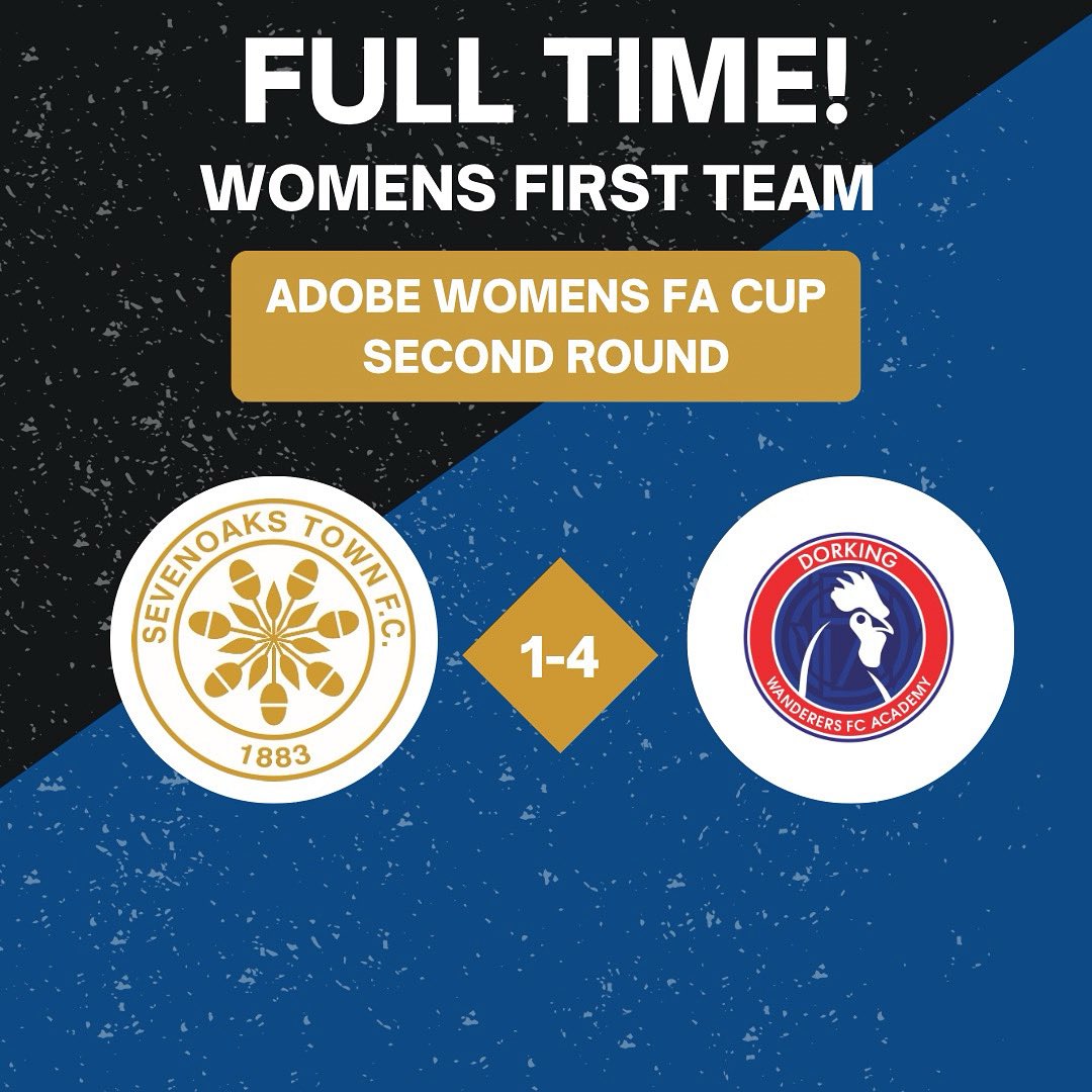 Sevenoaks Town FC Women & Girls (@stfcwomen) on Twitter photo FULL TIME!⚽️
A good display of football today, good advert for our league standards but unfortunately bow out of the FA Cup.
Goal - <a href="/hermionedorsett/">Hermione Dorsett</a> 💙
<a href="/SevenoaksTownFC/">Sevenoaks Town FC</a> FULL TIME!⚽️
A good display of football today, good advert for our league standards but unfortunately bow out of the FA Cup.
Goal - <a href="/hermionedorsett/">Hermione Dorsett</a> 💙
<a href="/SevenoaksTownFC/">Sevenoaks Town FC</a>