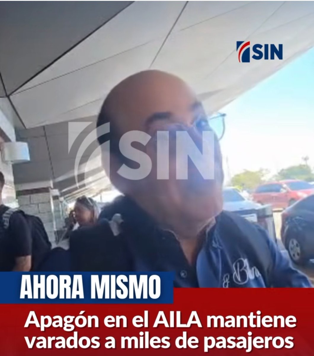 Reynaldo Nova (@reynaldonova10) on Twitter photo Que cientos de pasajeros se queden varados en el Aeropuerto de Las Americanas por un apagón en pleno siglo 21, es una vergüenza. Ausencia de planificación del gobierno pone los daños.
<a href="/ListinDiario/">LISTÍN DIARIO</a> <a href="/cdn37/">CDN 37</a> <a href="/NTelemicro5/">Noticias Telemicro</a> <a href="/panorama_do/">Panorama 📰</a> <a href="/SoldelaMananaRD/">El Sol de la Mañana</a> <a href="/z101digital/">Z101 Digital</a> <a href="/Revista110/">Revista110</a> Que cientos de pasajeros se queden varados en el Aeropuerto de Las Americanas por un apagón en pleno siglo 21, es una vergüenza. Ausencia de planificación del gobierno pone los daños.
<a href="/ListinDiario/">LISTÍN DIARIO</a> <a href="/cdn37/">CDN 37</a> <a href="/NTelemicro5/">Noticias Telemicro</a> <a href="/panorama_do/">Panorama 📰</a> <a href="/SoldelaMananaRD/">El Sol de la Mañana</a> <a href="/z101digital/">Z101 Digital</a> <a href="/Revista110/">Revista110</a>