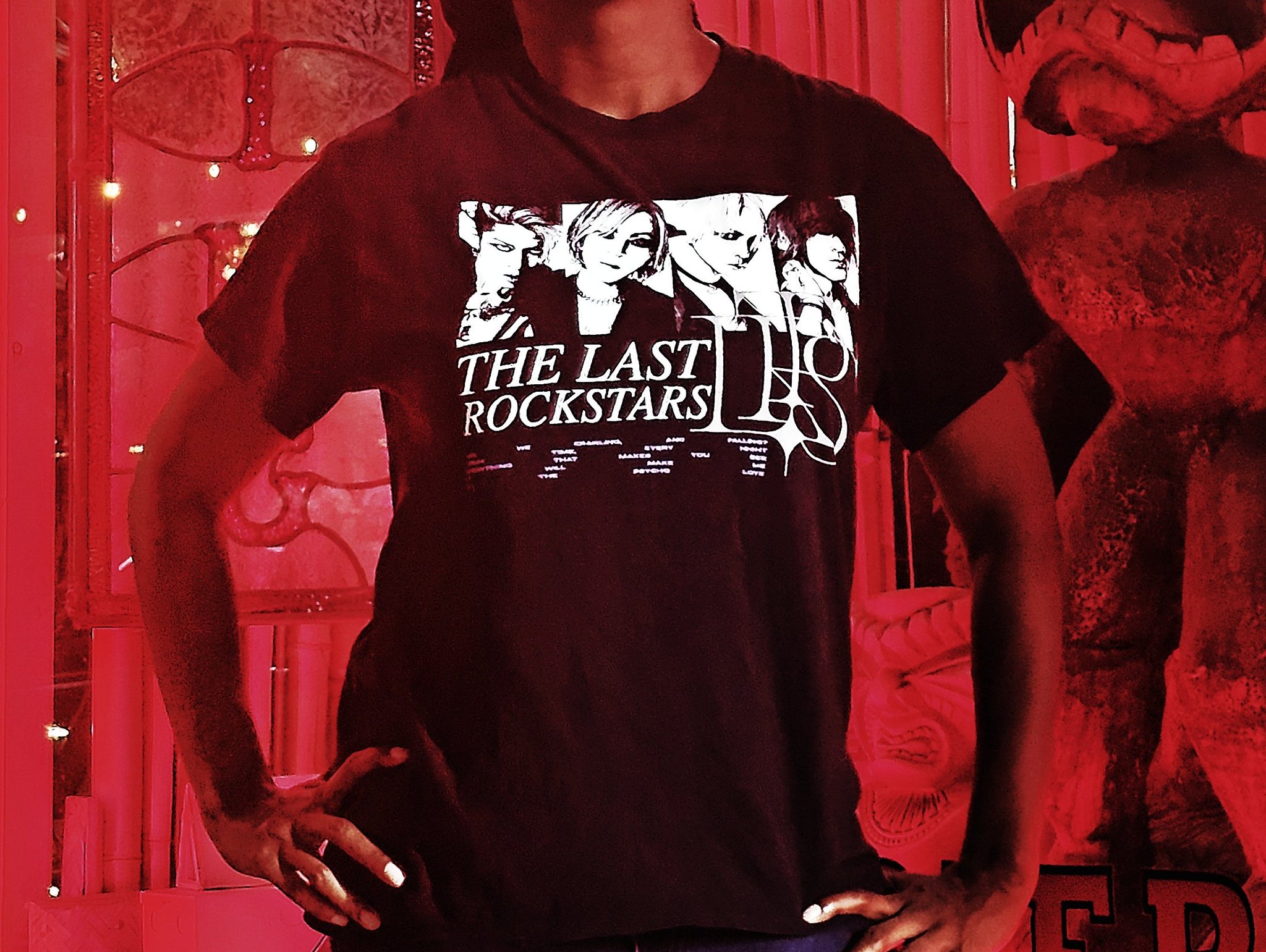 THE LAST ROCKSTARS PSYCHOLOVE Tシャツ BLACK THE LAST ROCKSTARS PSYCHOLOVE Tシャツ BLACK MONOCHROME BACK