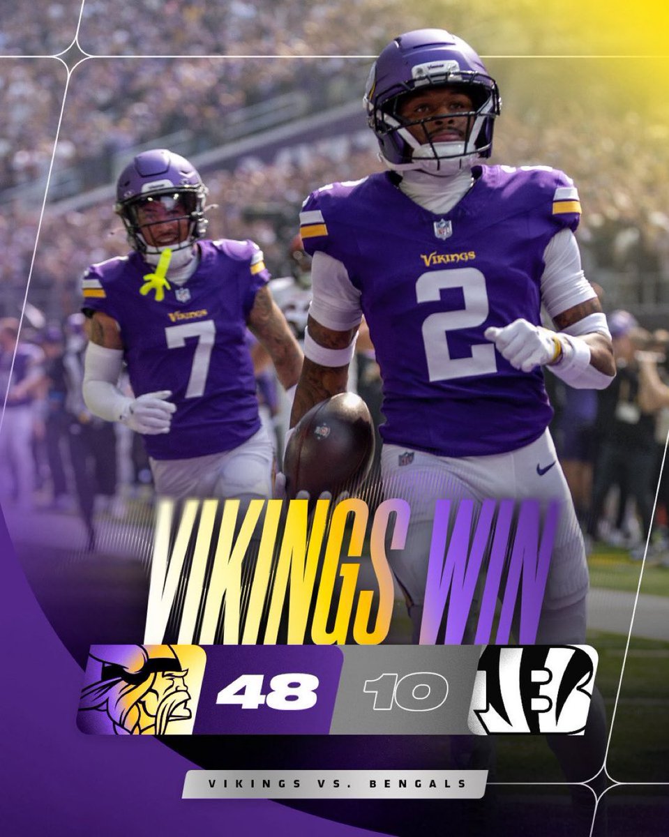 OFFICIALmachink's tweet photo. VIKINGS GET THE JOB DONE IN CINCY
#MINvsCIN https://t.co/2b7cNJSMid