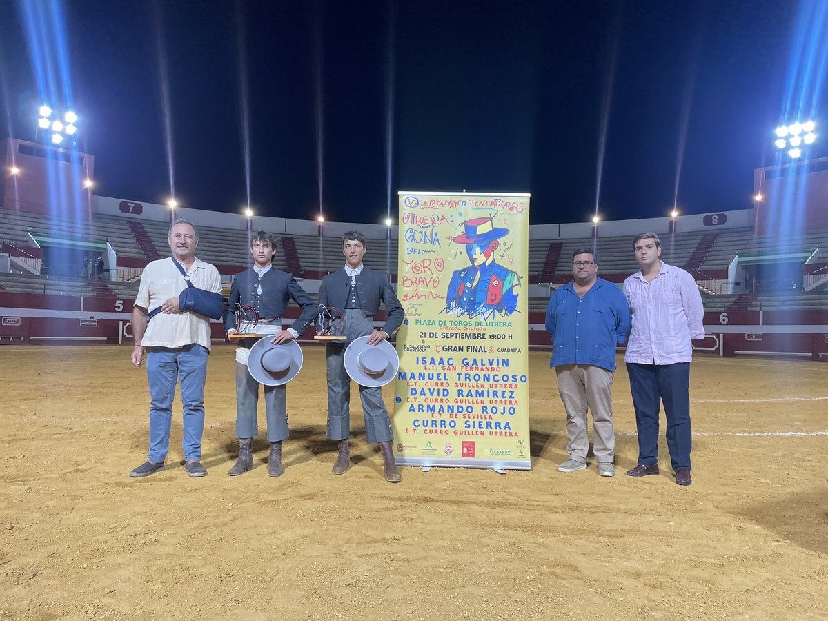 RicardoS2019's tweet image. Enhorabuena a Armando Rojo e Isaac Galvín, triunfador y finalista en la final del certamen de tentaderos en clase práctica organizado por @taucurroguillen en Utrera.
Nos unen a nuestras escuelas taurinas y a @AndaluciaJunta el compromiso y trabajo por el futuro de la tauromaquia